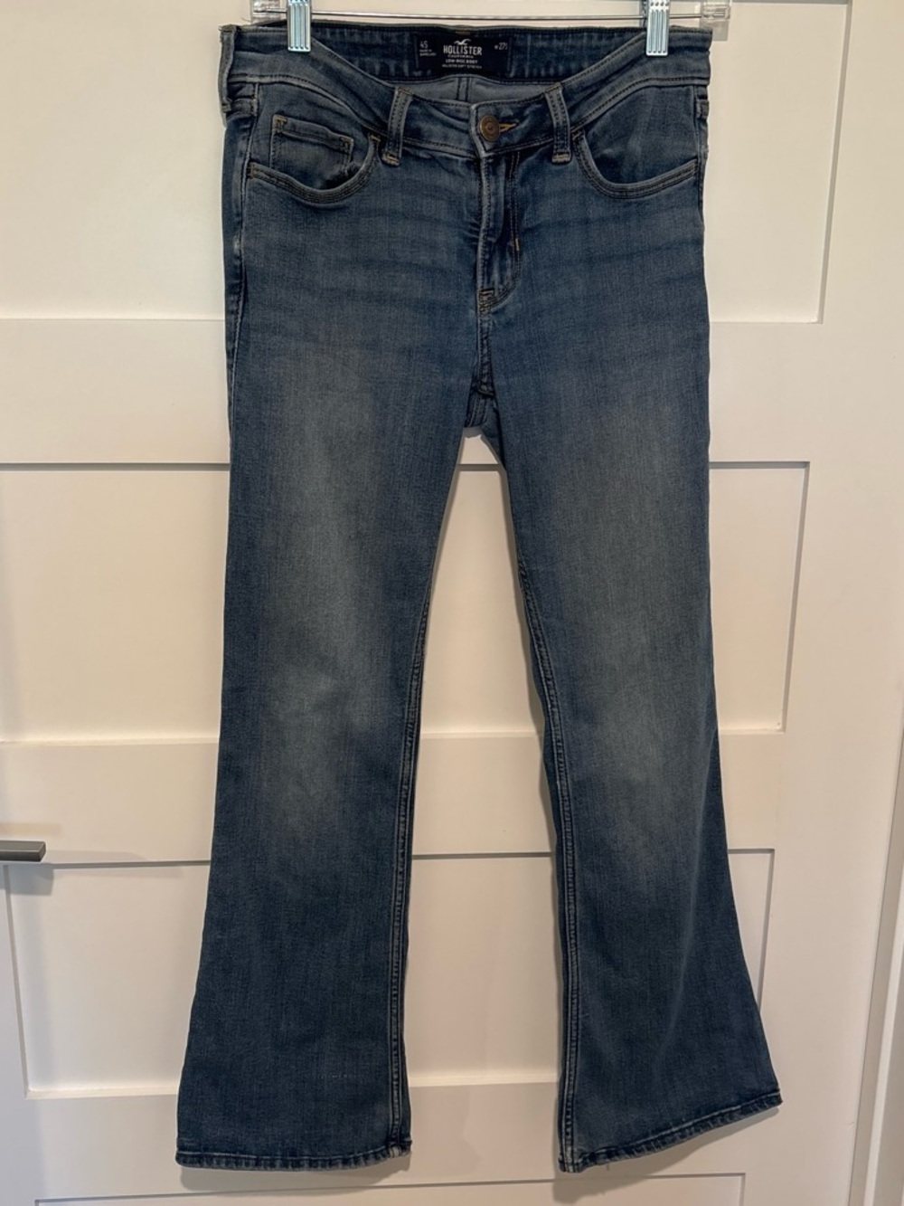 Hollister Women's Flare Jeans in Dark Blue Wash